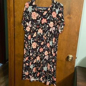 Old Navy Floral Short Sleeve Dress XL Knit Stretchy
